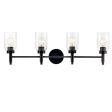 Madden 34 In 4-Lights Bathroom Vanity Light, Black Finish For Cheap