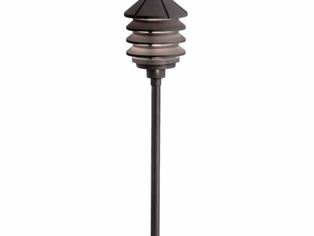 12V Three Tier Landscape Path Light Textured Architectural Bronze Online Sale