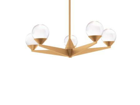 Double Bubble 23 in. 5 Lights LED Chandelier Brass Finish Cheap