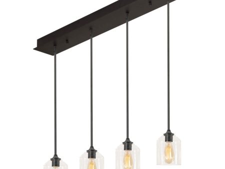 William 4 Lights 36 In. Pendant Light Black Finish Online