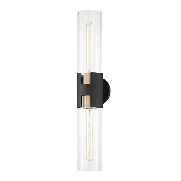 Amado 26 in. Wall Light Black & Brass finish For Discount