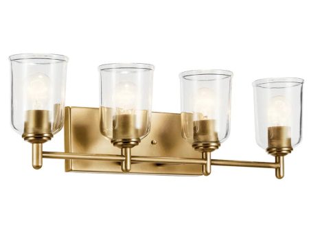 Shailene 30 In 4-Lights Bathroom Vanity Light, Gold Finish Online now