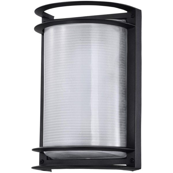 11 In. LED Outdoor Bulkhead Light Black finish For Cheap