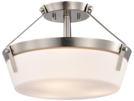 Rowen 15 in. 3 lights Semi-flush Mount Light Brushed Nickel Finish Cheap