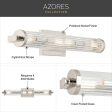 Azores 25 In 4-Lights Bathroom Vanity Light With Clear Fluted Glass, Silver Finish on Sale