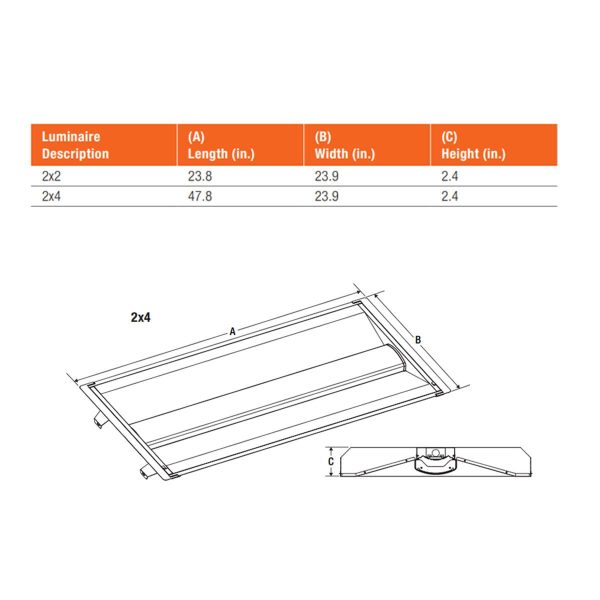 2 x 4 LED Troffer Retrofit, 4100 Lumens, 33 Watts, 4000K, 120-277V, Center Basket Cheap