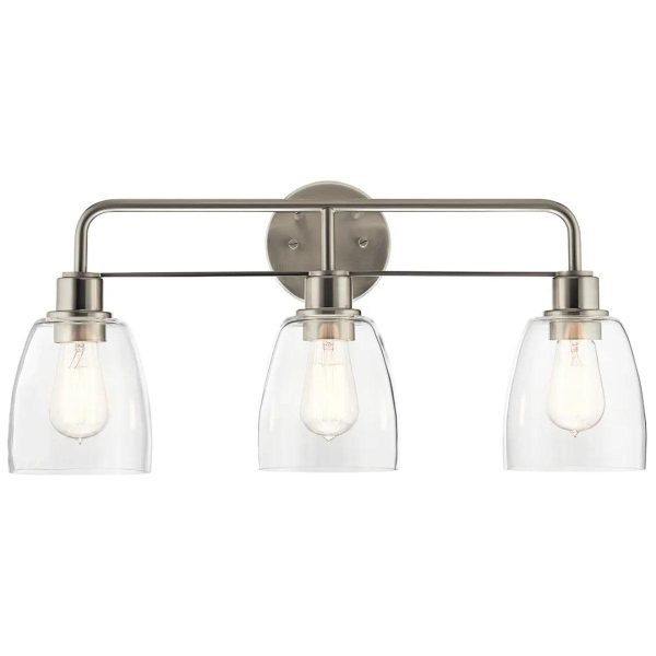 Meller 24 In 3-Lights Bathroom Vanity Light, Brushed Nickel Finish Hot on Sale