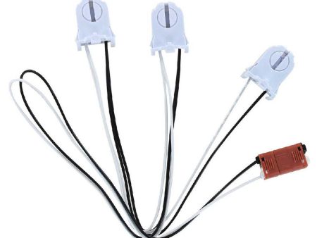 3-Lamp Wiring Harness with Short Non-shunted Sockets for LED Tubes on Sale