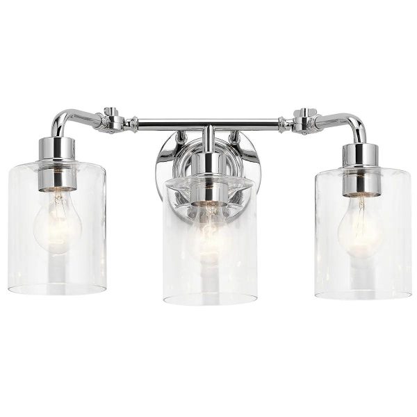 Gunnison 24 In 3-Lights Bathroom Vanity Light, Chrome Finish Supply