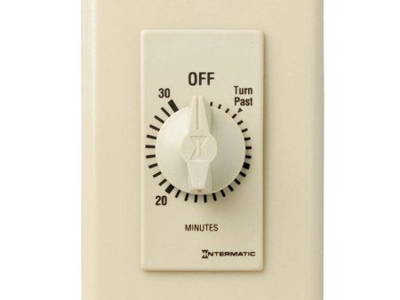 20 Amp 30-Minutes In-Wall Spring Wound Timer Switch Ivory For Sale