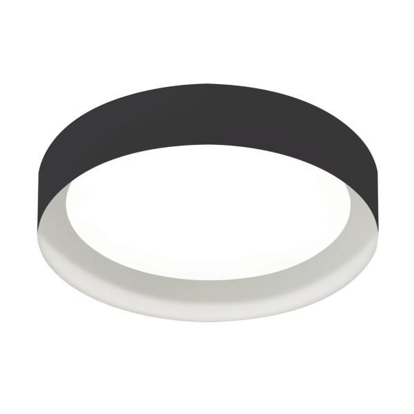 Reveal 16 in. LED Flush Mount Light 120V Black & White Finish on Sale