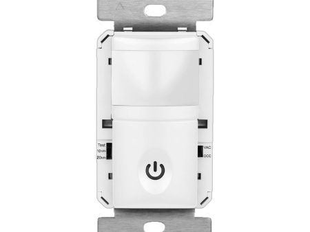 PIR 180° Occupancy|Vacancy Motion Sensor Wall Switch, 500W, 120V, White Supply