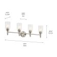 Madden 34 In 4-Lights Bathroom Vanity Light, Brushed Nickel Finish For Cheap