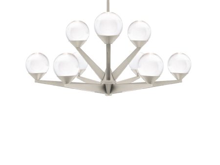 Double Bubble 27 in. 9 Lights LED Chandelier Satin Nickel Finish Supply