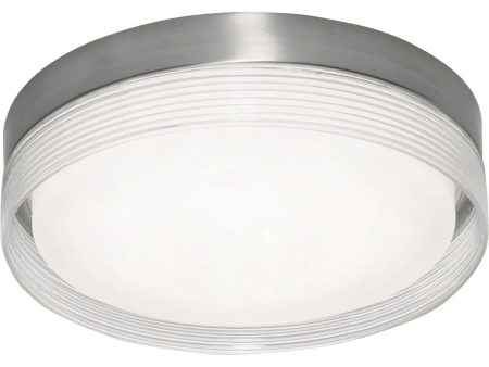 Tribeca 12 in. LED Flush Mount Light Selectable CCT Satin Nickel Finish Fashion