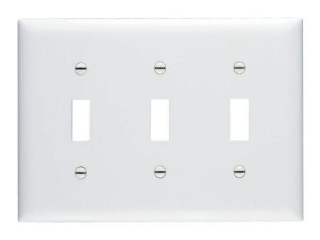 TradeMaster 3-Gang Toggle Wall Plate, White Hot on Sale