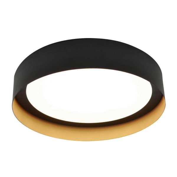 Reveal 16 in. LED Flush Mount Light 120-277V Black & Gold Finish For Cheap