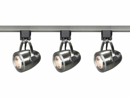 4ft 3 Lights Pinch Back LED Track Kit 36W 3000 Lumens 3000K, Halo, 36°, Nickel For Sale