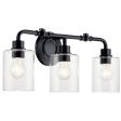 Gunnison 24 In 3-Lights Bathroom Vanity Light, Black Finish Online