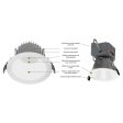 3 Inch Deep Regress LED Commercial Downlight, 5.5W|7W|8.5W, 650 Lumens, Selectable CCT, White Finish Sale