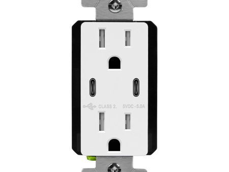 15 Amp Tamper-Resistant Duplex Receptacle with 5A Dual USB-C Outlet Cheap