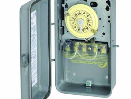 40 Amp 240-Volt 24-Hour Outdoor Mechanical Timer Switch SPST Gray Online Sale