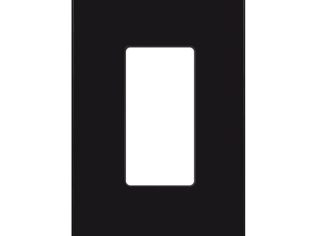 1-Gang Decorator Rocker Screwless Wall Plate Black For Sale