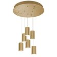 Tyke 24 in. 6 Lights Pendant Light Satin Brass Finish For Discount