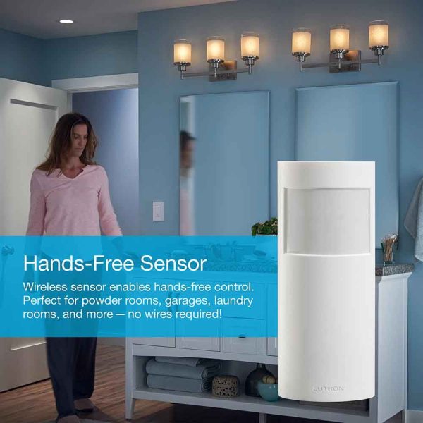 Caseta Wireless PIR 180° Vacancy Motion Sensor, White Online Sale