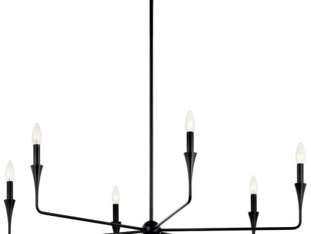 Alvaro 40  6-Light Chandelier 1-Tier, Black Finish For Discount