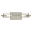 Azores 16 In 2-Lights Bathroom Vanity Light With Clear Fluted Glass, Silver Finish Online Sale