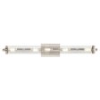 Azores 32 In 5-Lights Bathroom Vanity Light With Clear Fluted Glass, Silver Finish Hot on Sale