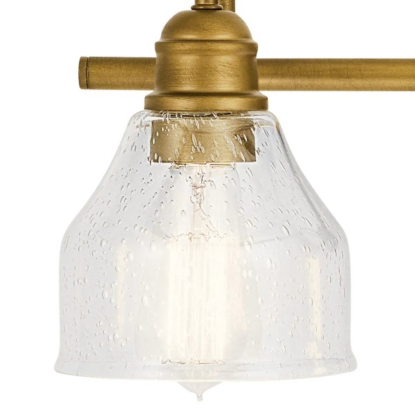 Avery 24 In 3-Lights Bathroom Vanity Light With Clear Fluted Glass, Gold Finish For Discount