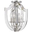 Arietta 15 in. 4 Lights Semi flush Mount Light Polished Nickel finish For Discount