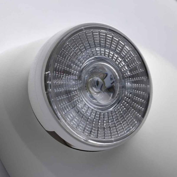 LED Emergency Light, 0.8 Watts, 2 Round Light Heads, 120-277V, White For Cheap