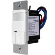 PIR 180° Occupancy|Vacancy Motion Sensor Wall Switch, Dual Relay, 120-277V, White For Cheap