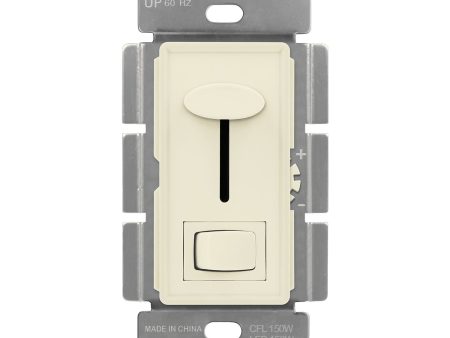 LED+ Slide Dimmer Switch, 150-Watts LED CFL, Single Pole or 3-Way, Light Almond Fashion