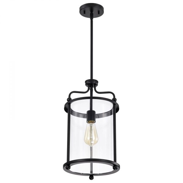 Yorktown 10 in. Pendant Light Matte Black Finish Sale