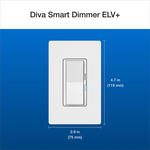 Caseta Smart Dimmer Switch ELV+, 250 Watts, Neutral Required, Black Fashion