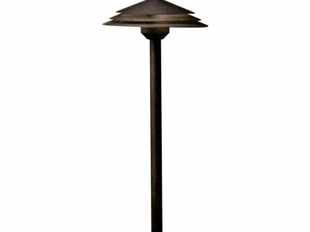 2W 168 Lumens LED Round Tiered Path Light 2700K Aged Bronze Sale