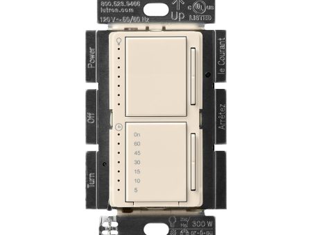 Maestro LED+ Dual Dimmer and Timer Switch, Single Pole, Light Almond Sale