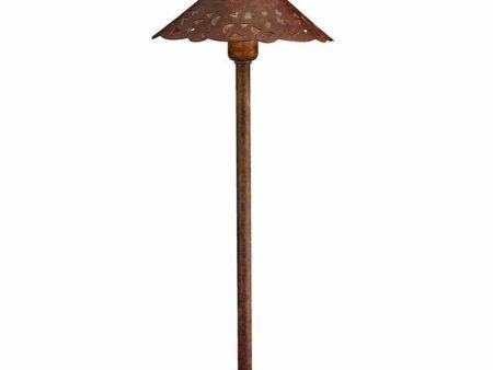 12V Hammered Roof Landscape Path Light Textured Tannery Bronze For Sale