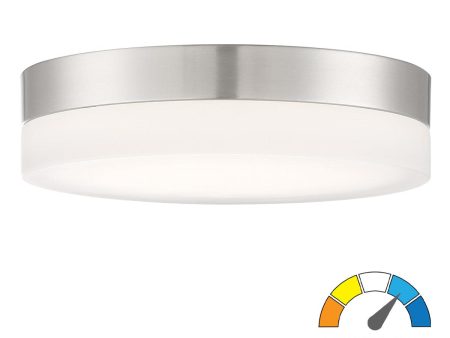 PI 9 Inch LED Flush Mount Light Selectable CCT 120V Brushed Nickel Finish Fashion