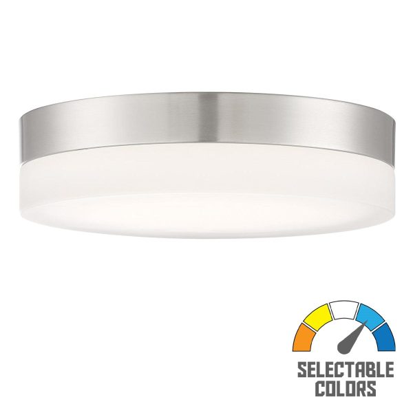 PI 9 Inch LED Flush Mount Light Selectable CCT 120V Brushed Nickel Finish Fashion