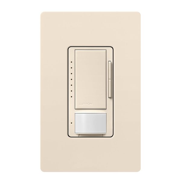 Maestro PIR 180° Motion Sensor Wall Switch with LED+ Dimmer, 150W, 120V, Light Almond For Discount