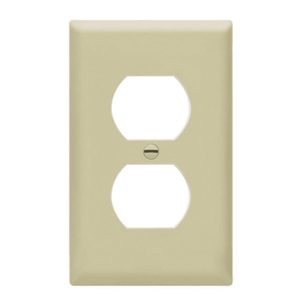 1-Gang Duplex Outlet Cover Plate Ivory Fashion