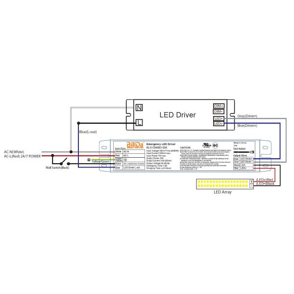 Emergency LED Driver, 8 Watts, 25-56V DC Output, 100-277VAC Supply