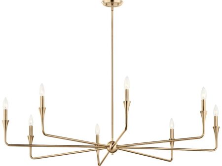 Alvaro 50  8-Light Chandelier 1-Tier, Champagne Bronze Finish Online Sale