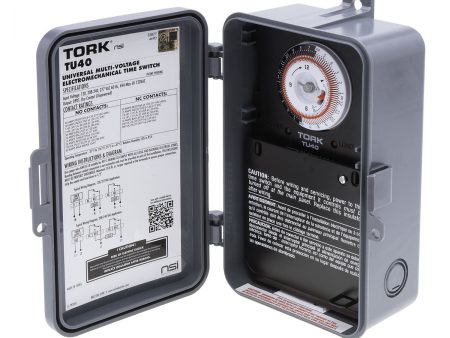 Tork 40-Amp 24-Hour Mechanical Time Switch 120-277V DPDT Indoor Outdoor Plastic Enclosure Fashion