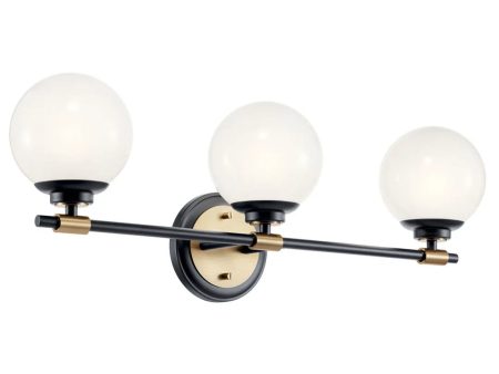 Benno 25 In 3-Lights Bathroom Vanity Light With Opal Glass, Black|Bronze Finish For Cheap